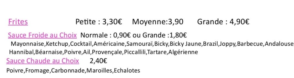 Frites Friterie Bar Brasserie Restaurant Croix Frit House Menu