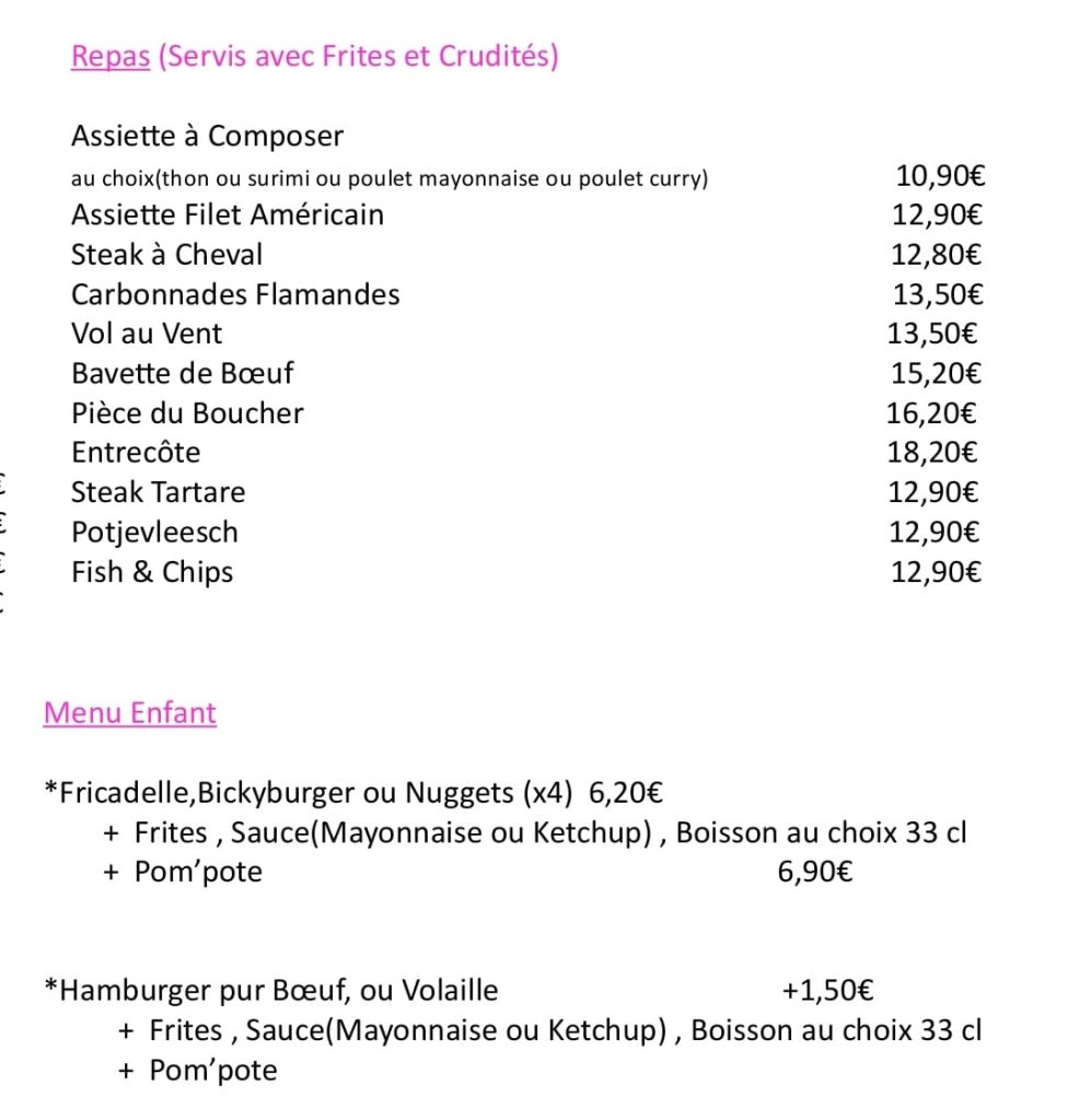 Dessert Glace Restaurant Gourmand Américain Burgers Sandwichs Frites Friterie Bar Brasserie Restaurant Croix Frit House Menu Dinner Repas